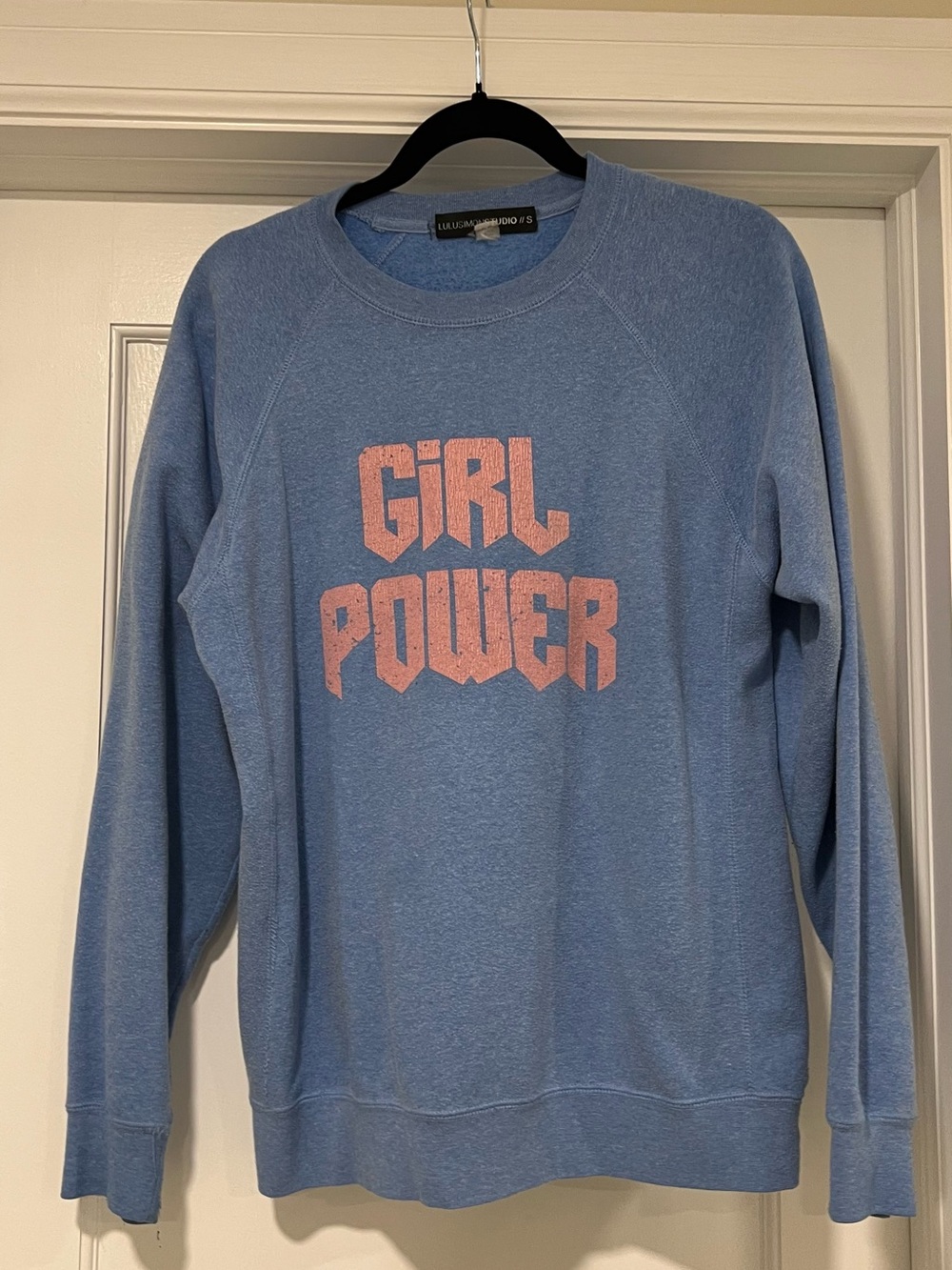 Billy Reid Blue 'Girl Power' Graphic Crewneck Sweatshirt